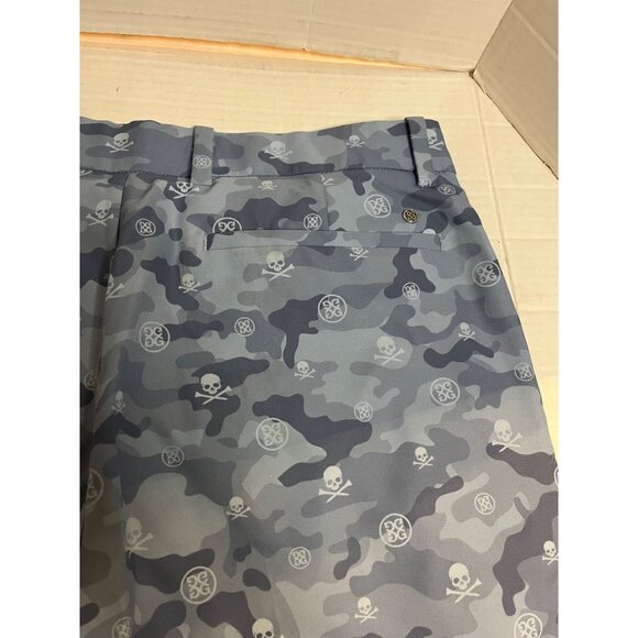 G/Fore G4 Golf Shorts Camo Skulls Tees all over Print 32 Baja Blue preppy - Picture 8 of 11